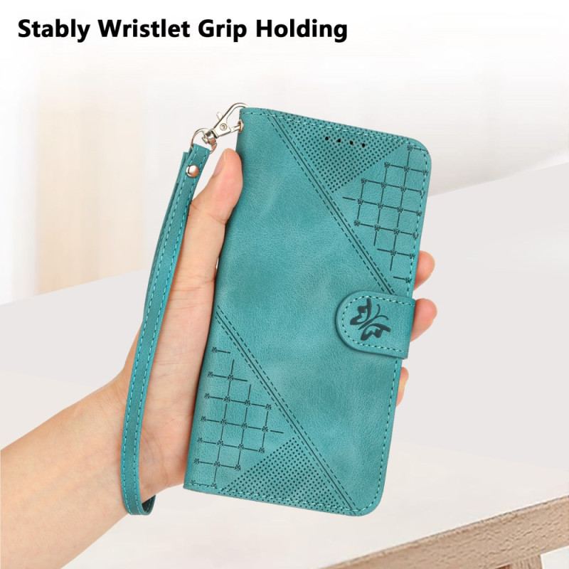 Läderskal Fodral Xiaomi 17 Pro Max Fjärils- Och Geometrisk Design