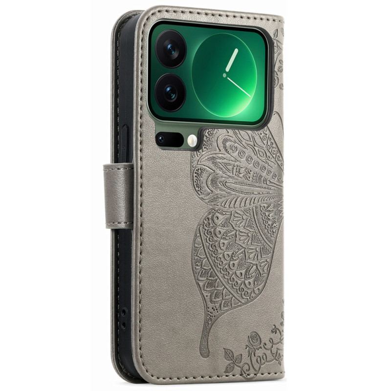 Läderskal Fodral Xiaomi 17 Pro Max Fjärilsdesign