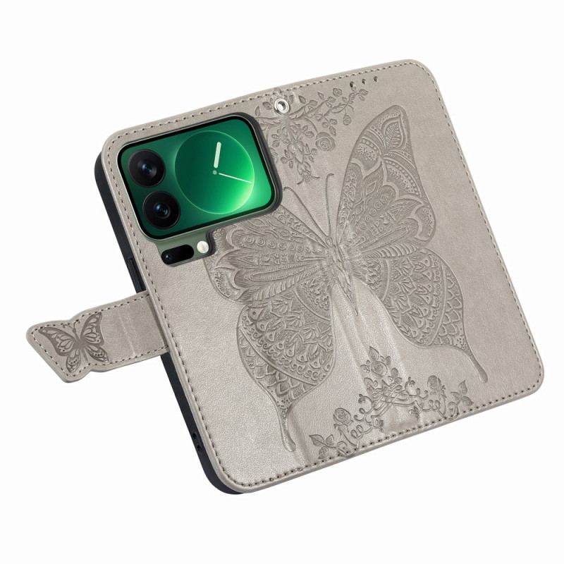 Läderskal Fodral Xiaomi 17 Pro Max Fjärilsdesign