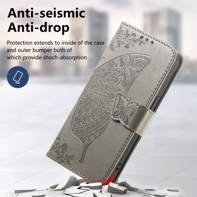 Läderskal Fodral Xiaomi 17 Pro Max Fjärilsdesign