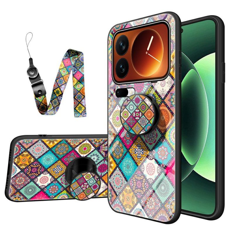 Skal Xiaomi 17 Pro Max Telefonfodral Patchwork-ställ Och Rem
