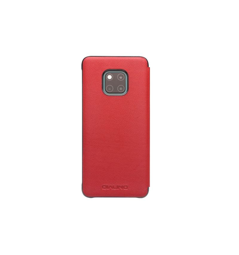 Fodral För Huawei Mate 20 Pro Läder Med Fönster - Röd