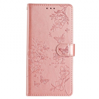 Fodral För Poco C75 Fjärils- Och Blommönster