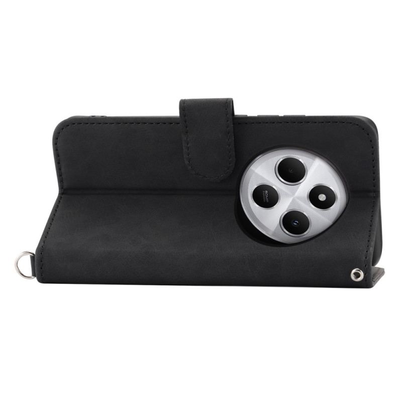 Fodral För Poco C75 Spets I Mockaeffekt Med Rem Och Axelrem