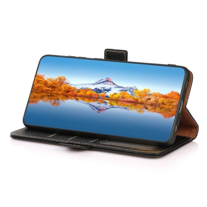 Fodral Poco C75 Litchiläder Rfid-blockerande Khazneh