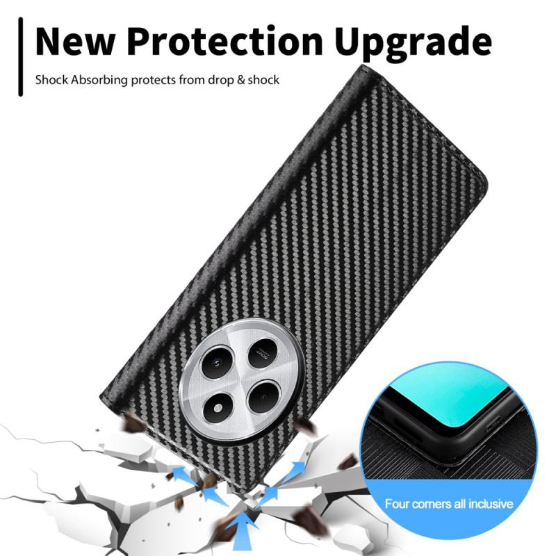 Folio-fodral Poco C75 Kolfibertextur