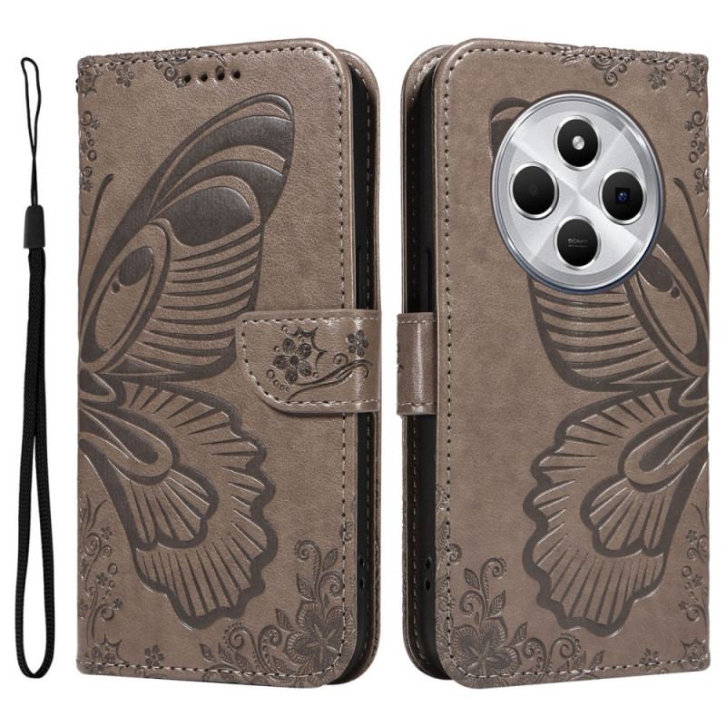 Läderfodral Poco C75 Telefonfodral Grafisk Fjäril