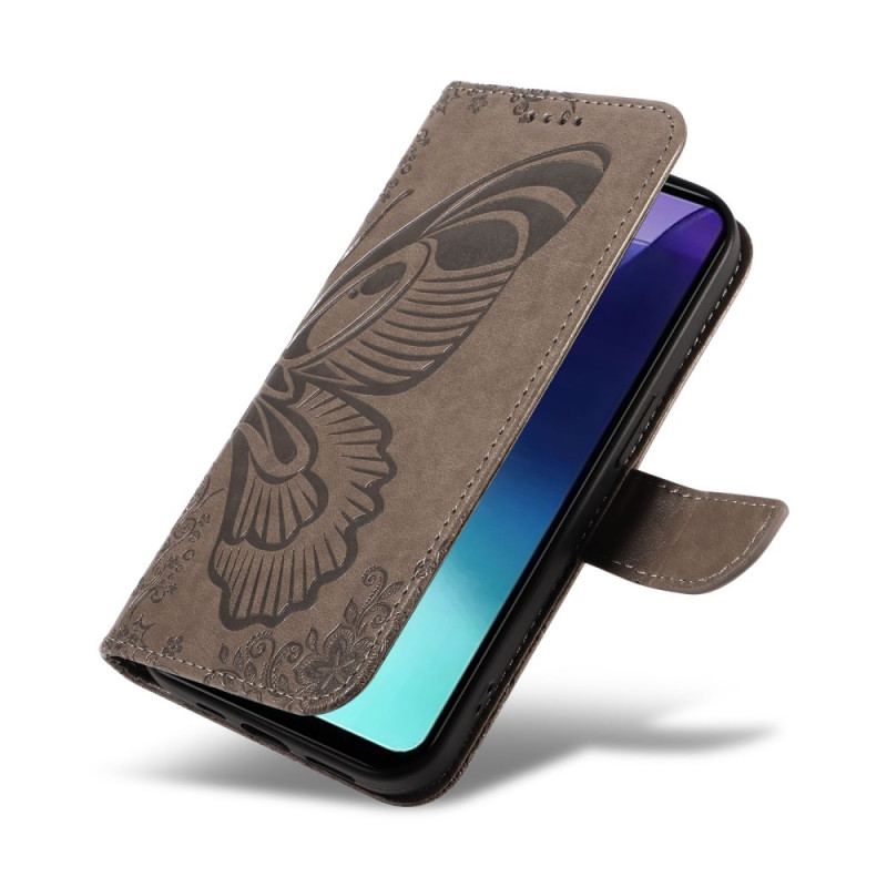 Läderfodral Poco C75 Telefonfodral Grafisk Fjäril