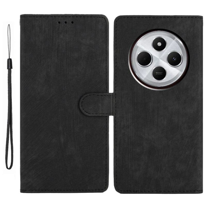 Läderfodral Poco C75 Telefonfodral Mockaeffekt Med Rem