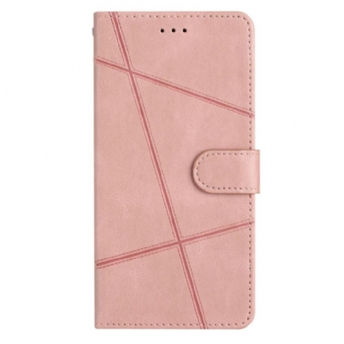 Läderskal Fodral Poco C75 Linjer Mockaeffekt