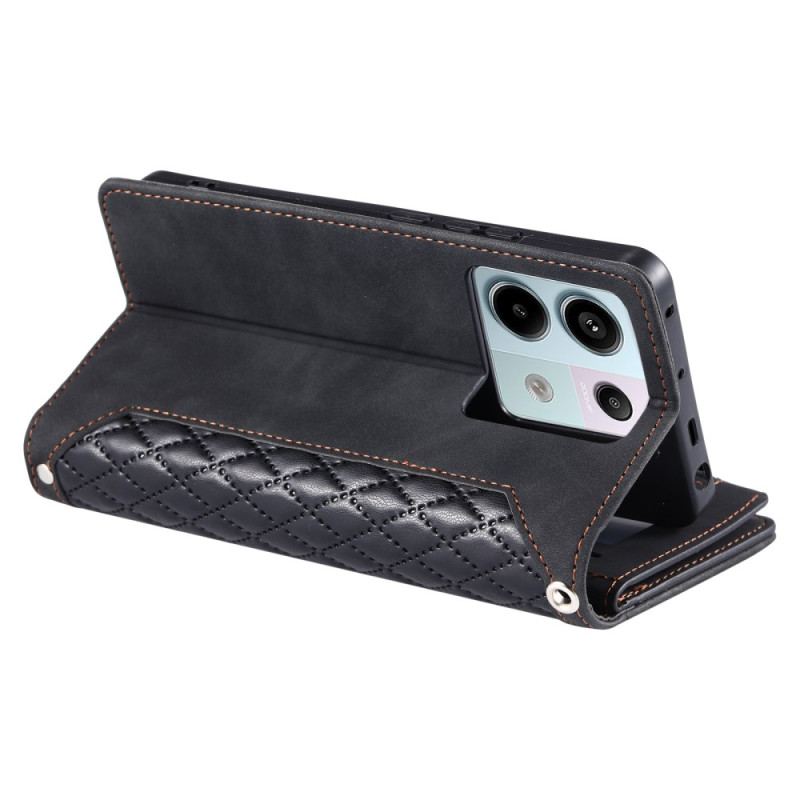 Läderskal Fodral Poco C75 Quiltad Multifunktionell