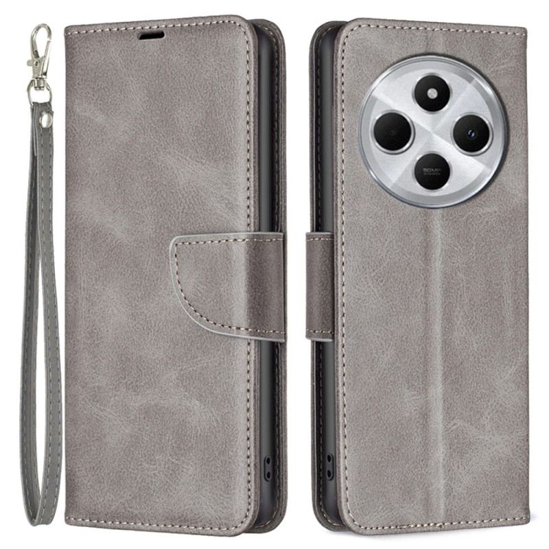 Läderskal Fodral Poco C75 Slät Textur Med Rem