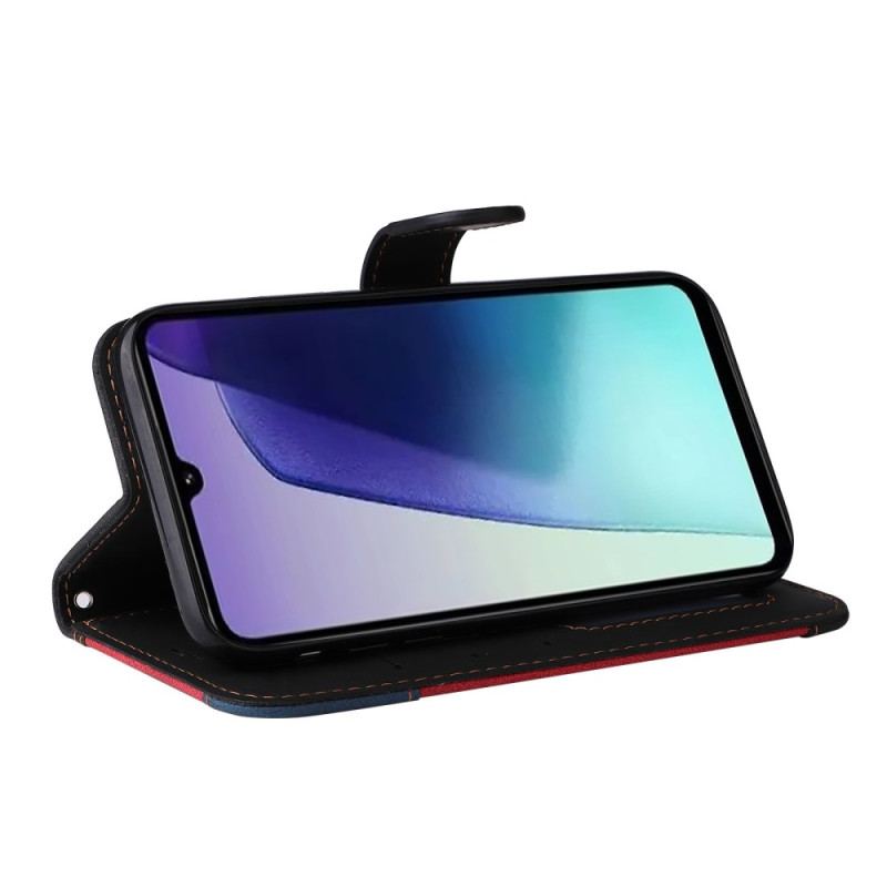 Läderskal Fodral Poco C75 Tricolor