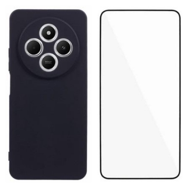 Skal Poco C75 Silikon Med Skärmskydd I Härdat Glas