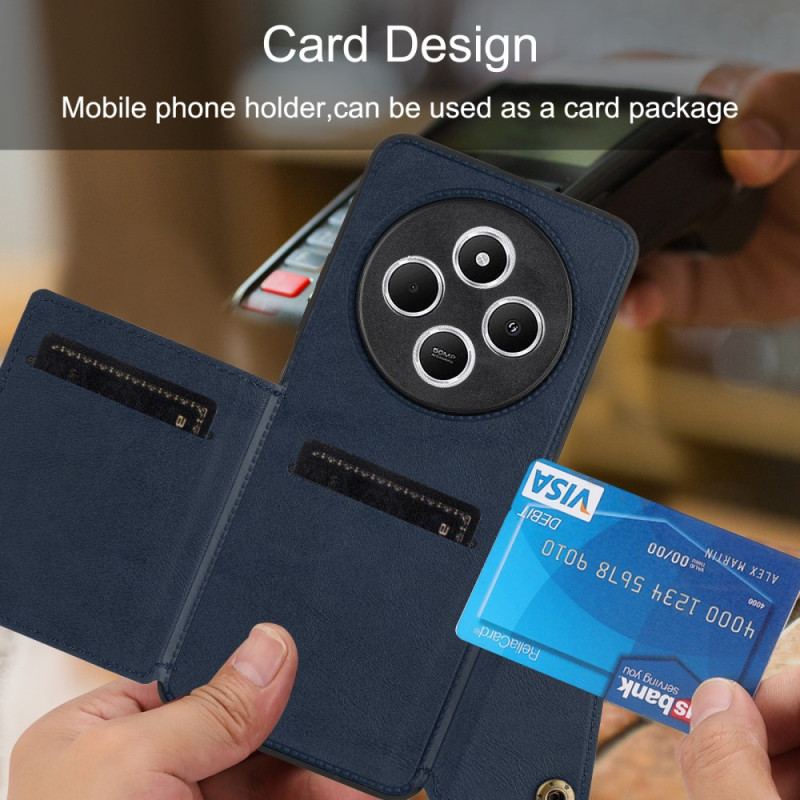 Skal Poco C75 Telefonfodral Korthållare Och Stativ I Lädereffekt