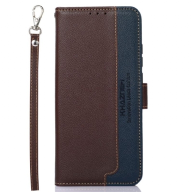 Skyddsfodral Poco C75 Litchitextur Rfid-blockerande Khazneh