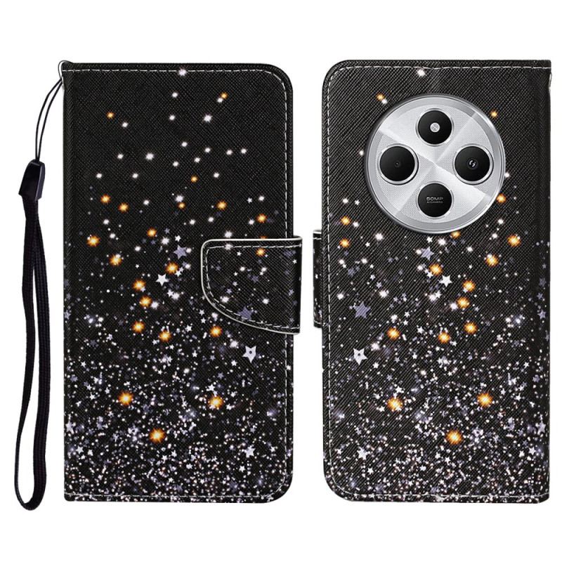 Skyddsfodral Poco C75 Svart Pentagramlapptäcke Med Rem