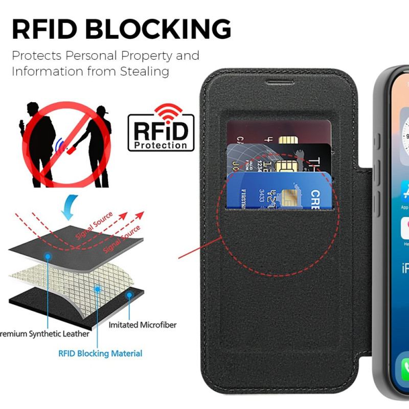 Folio-fodral iPhone 17 Pro Telefonfodral Magsafe-kompatibel Quiltad