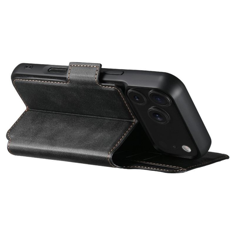 Läderfodral iPhone 17 Pro Telefonfodral Magsafe Tvåfärgat Avtagbart Fodral