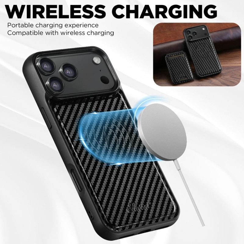 Skal För iPhone 17 Pro Avtagbar Magsafe-korthållare I Kolfiber