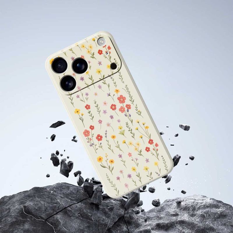 Skal För iPhone 17 Pro Flytande Silikonblommor