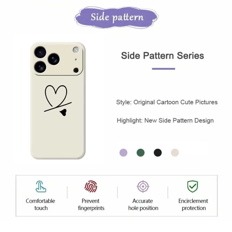 Skal iPhone 17 Pro Flytande Silikonhjärta