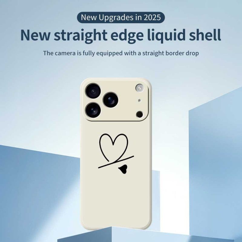 Skal iPhone 17 Pro Flytande Silikonhjärta