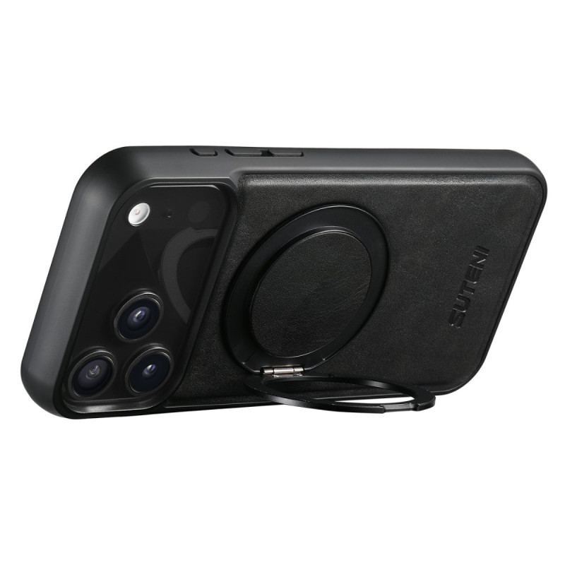 Skal iPhone 17 Pro Magsafe-kompatibel Vaxad Lädereffekt Med Roterande Fäste