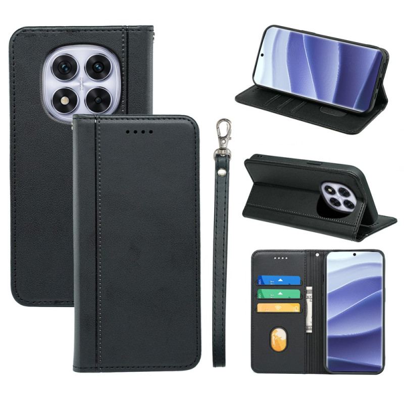 Folio-fodral Xiaomi Redmi Note 14 Pro 4g Sömmar Och Rem