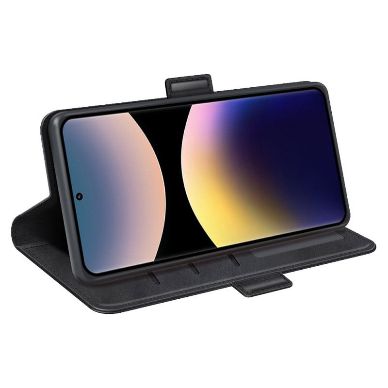 Läderfodral Xiaomi Redmi Note 14 Pro 4g Telefonfodral Dubbelspänne
