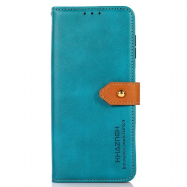 Läderfodral Xiaomi Redmi Note 14 Pro 4g Telefonfodral Guldfärgad Spänne Khazneh