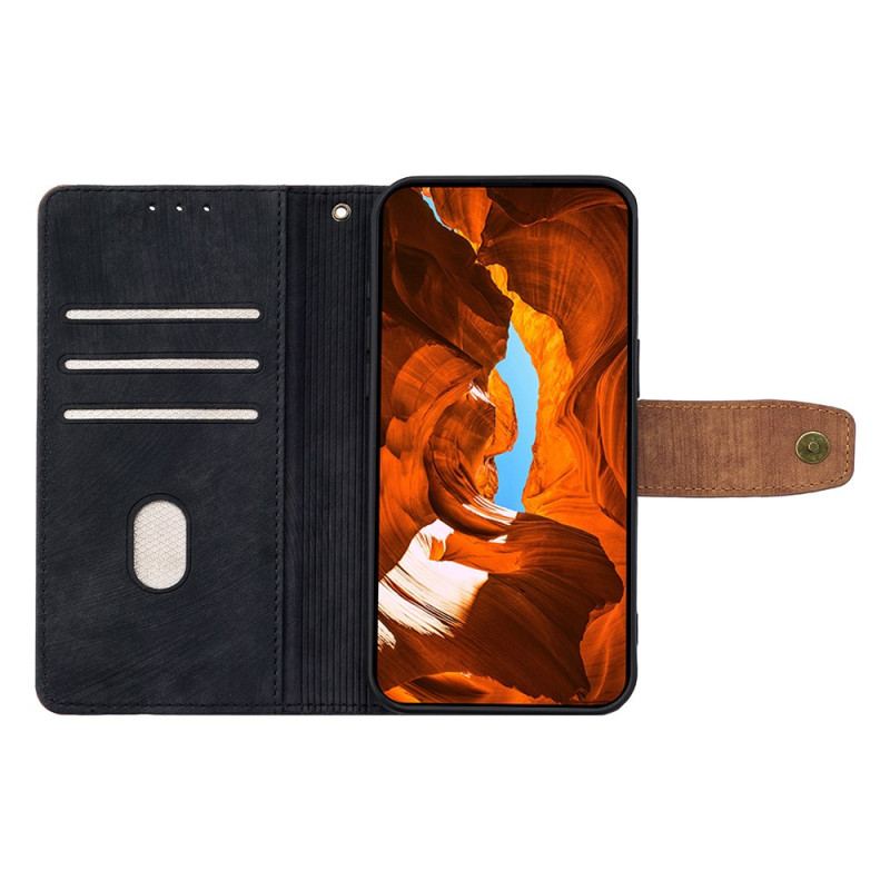 Läderfodral Xiaomi Redmi Note 14 Pro 4g Telefonfodral Rfid-blockerande Tvåfärgad Mockaeffekt