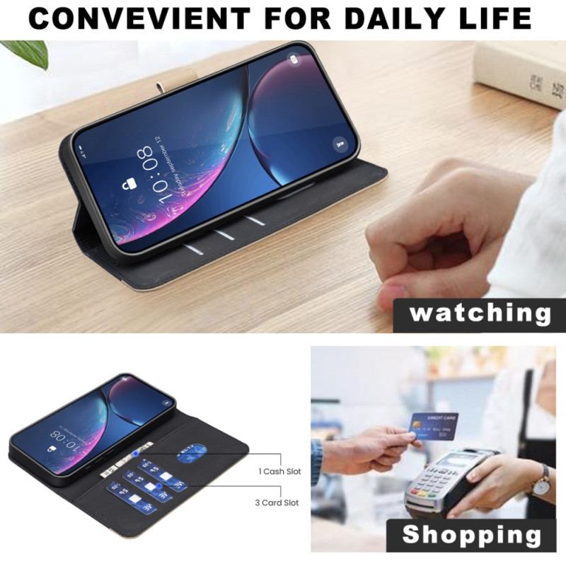 Läderskal Fodral Xiaomi Redmi Note 14 Pro 4g Tvåfärgad Binfen Color