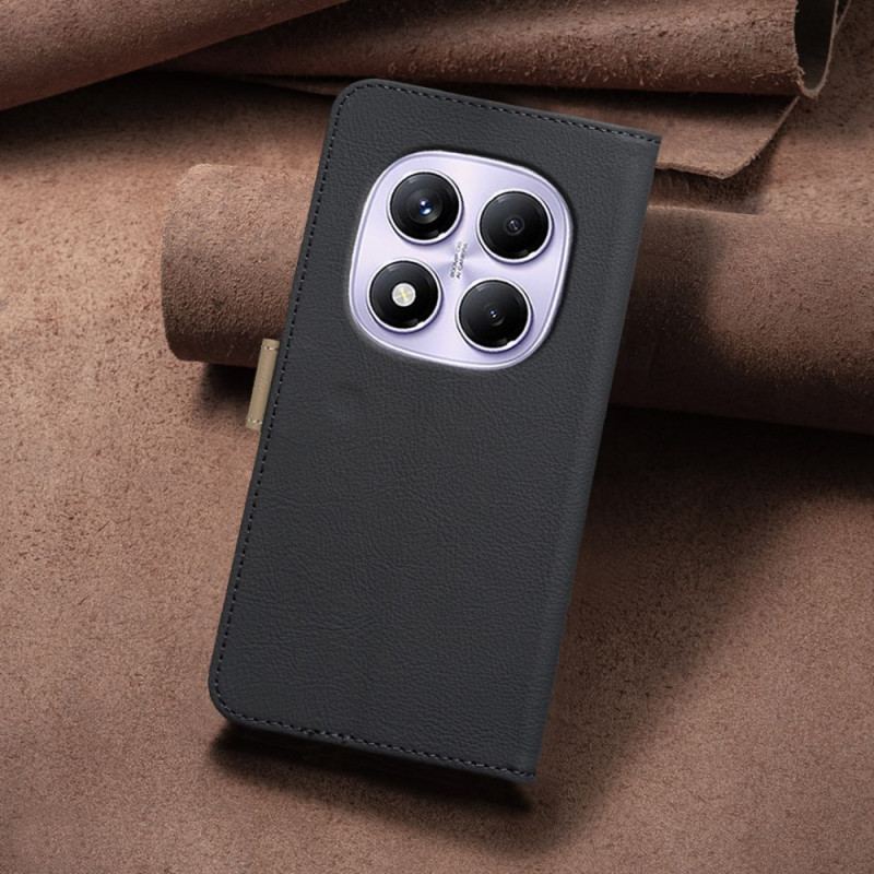 Läderskal Fodral Xiaomi Redmi Note 14 Pro 4g Tvåfärgad Binfen Color