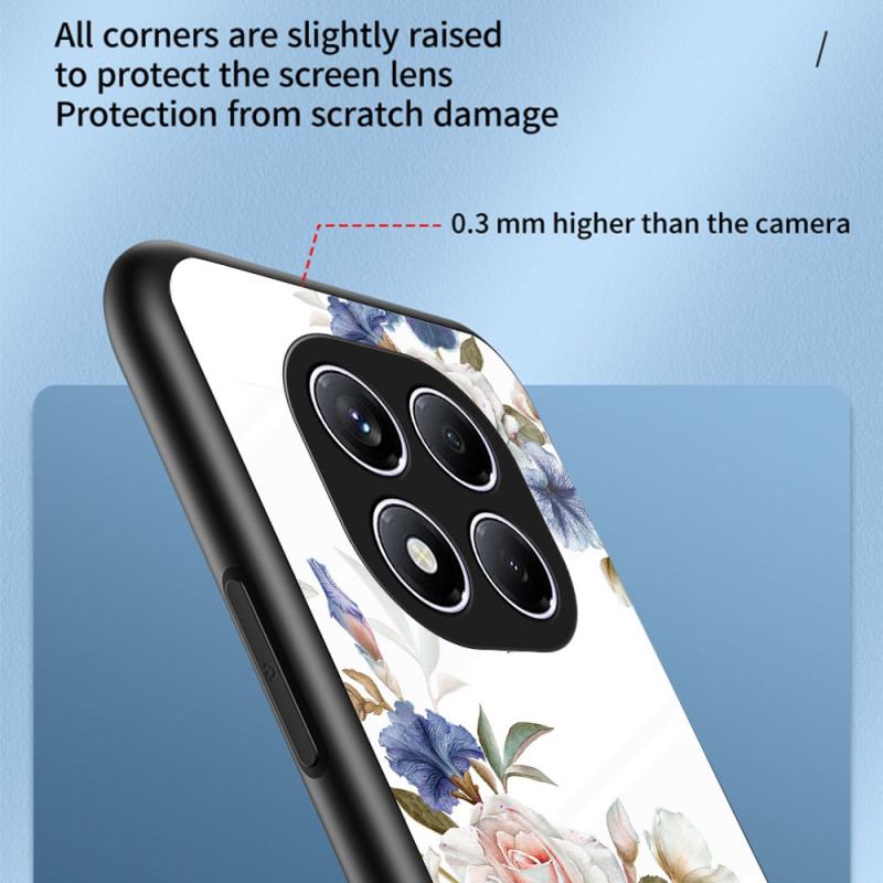 Skal Xiaomi Redmi Note 14 Pro 4g Telefonfodral Blommigt Härdat Glas