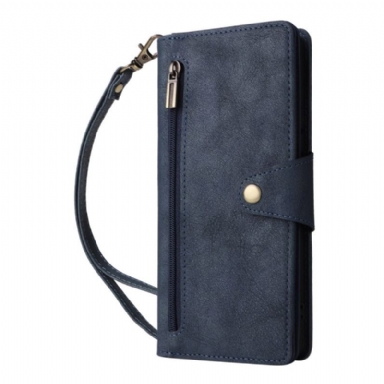 Skyddsfodral Xiaomi Redmi Note 14 Pro 4g Plånbok Med Dragkedja Och Rem