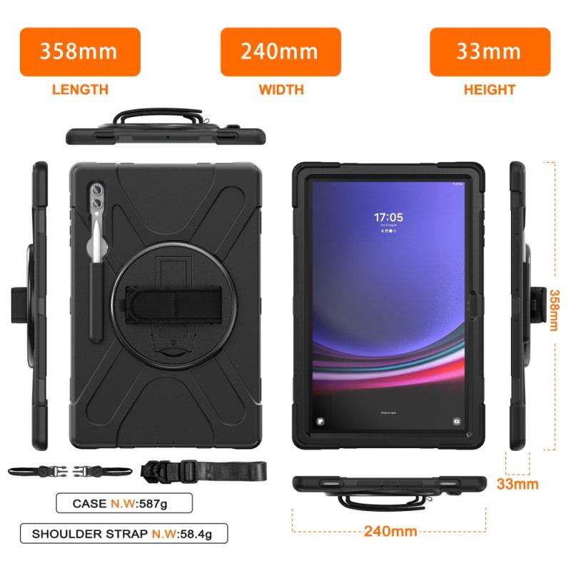Skal Samsung Galaxy Tab S10 Ultra Trippelskyddande Rem Och Stativ