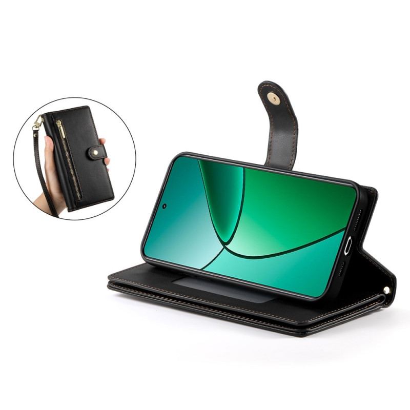 Fodral För Realme 14 Pro 5g Plånboksdesign Med Rem Och Axelrem