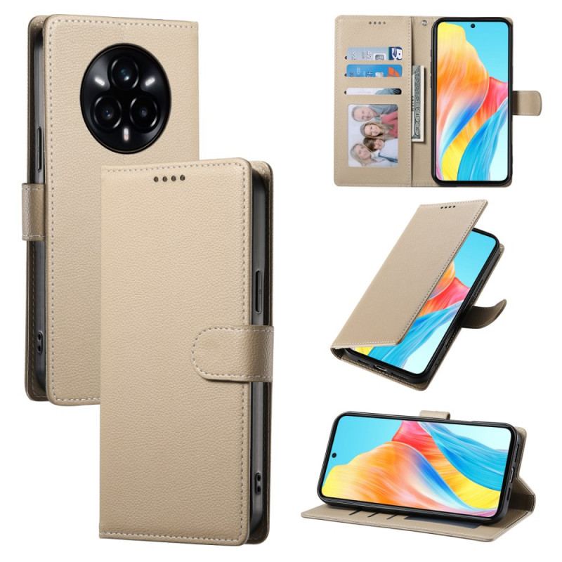 Fodral Realme 14 Pro 5g Enfärgad Lädereffekt Med Rem