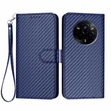 Läderskal Fodral Realme 14 Pro 5g Kolfiber