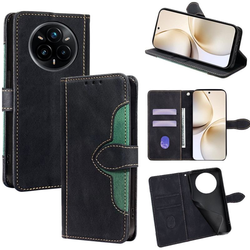 Läderskal Fodral Realme 14 Pro 5g Tvåfärgad Blommig