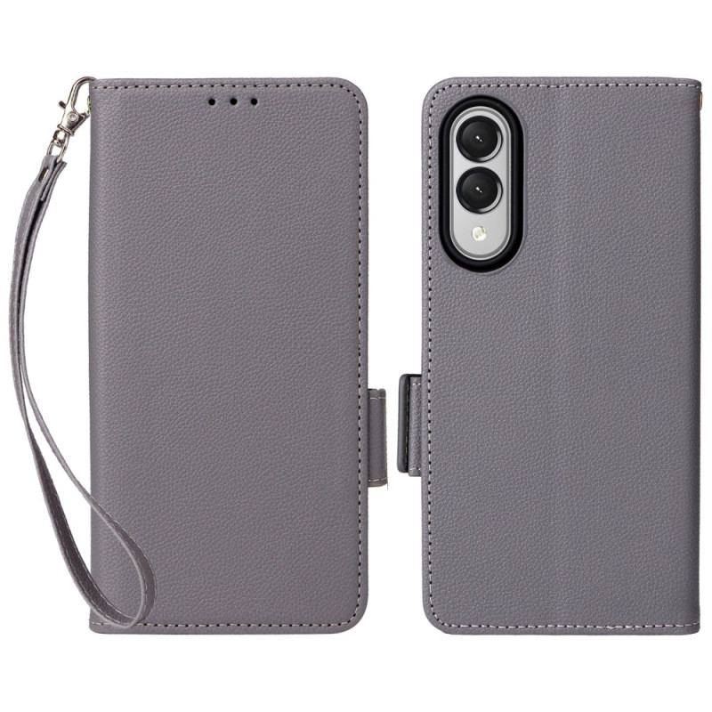 Fodral För Samsung Galaxy S25 5g Edge Konstläder Med Rem