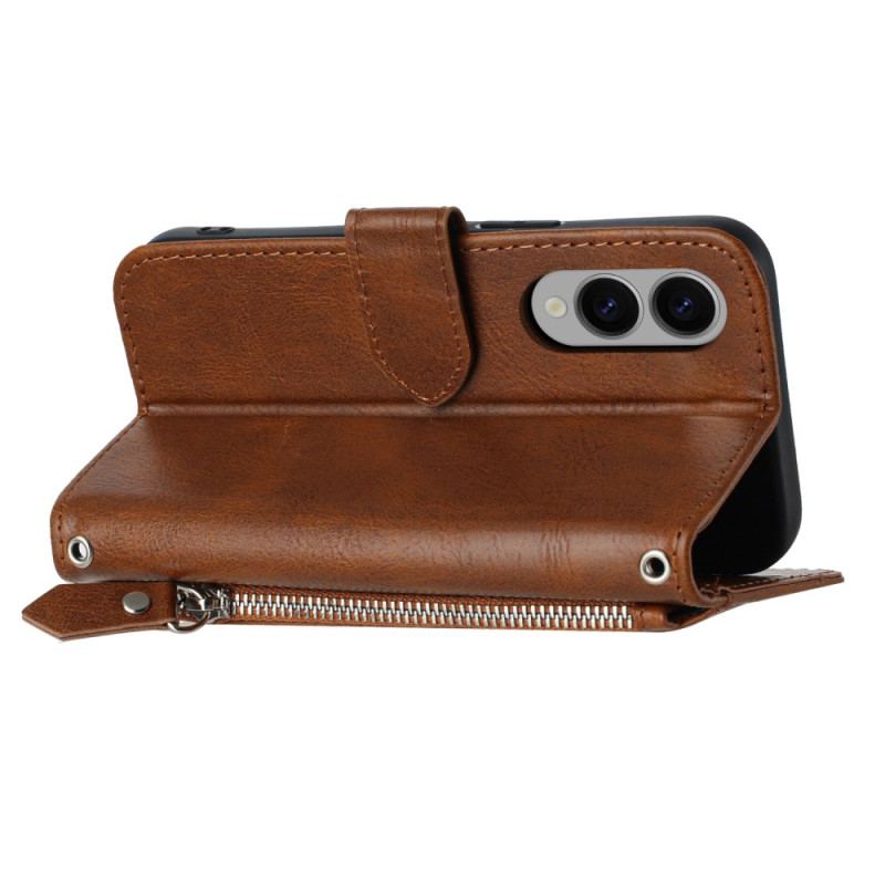 Fodral För Samsung Galaxy S25 5g Edge Vintageplånbok Med Rem Och Axelrem