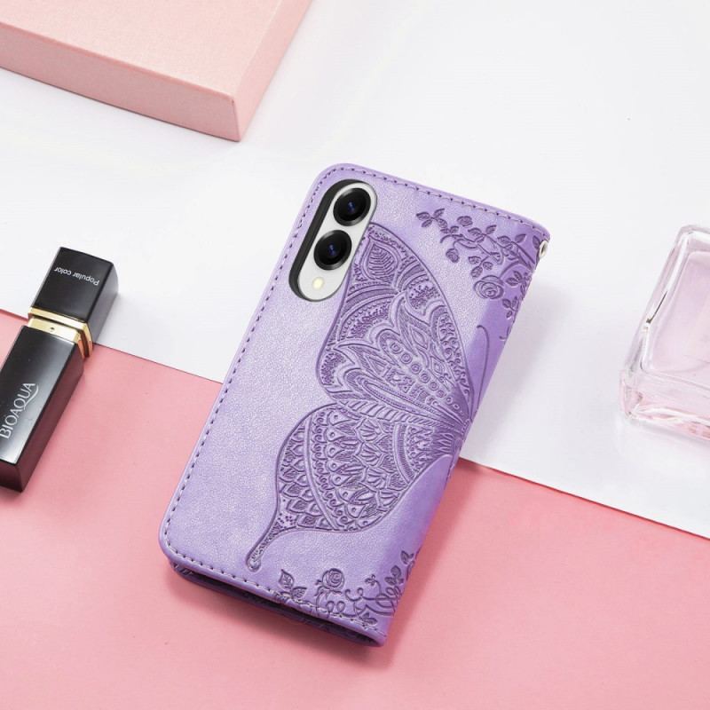 Fodral Samsung Galaxy S25 5g Edge Barock Fjäril Med Handledsrem