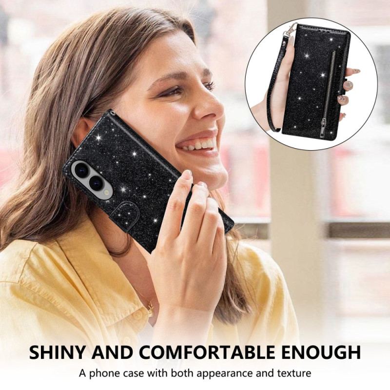 Fodral Samsung Galaxy S25 5g Edge Paljettplånbok