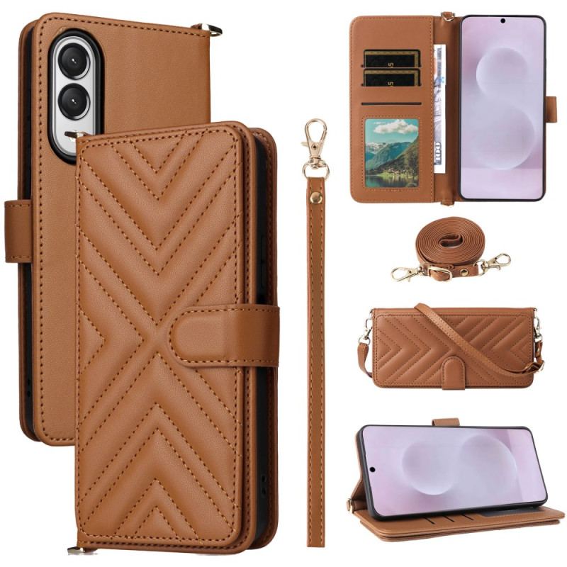 Fodral Samsung Galaxy S25 5g Edge Quiltad Med Rem Och Axelrem