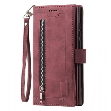 Läderfodral Samsung Galaxy S25 5g Edge Telefonfodral Dragkedja Plånbok