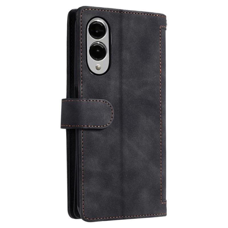 Läderfodral Samsung Galaxy S25 5g Edge Telefonfodral Dragkedja Plånbok