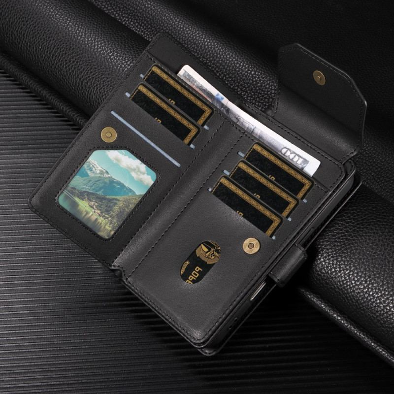 Läderfodral Samsung Galaxy S25 5g Edge Telefonfodral Korthållare Och Handledsrem