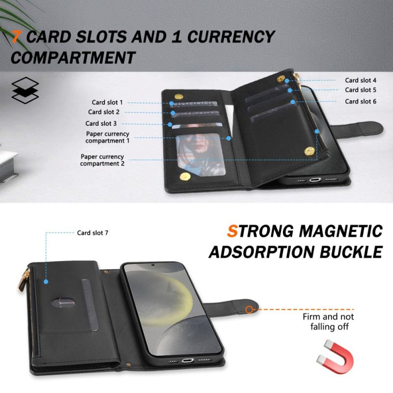 Läderfodral Samsung Galaxy S25 5g Edge Telefonfodral Plånbok Med Quilt